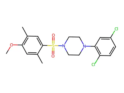 1-(2,5-Dichlorophenyl)-4-[(4-methoxy-2,5-dimethylphenyl)sulfonyl]piperazine structure