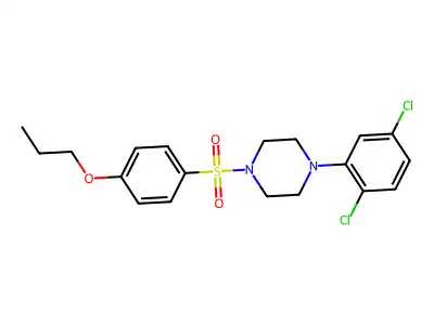 1-(2,5-Dichlorophenyl)-4-[(4-propoxyphenyl)sulfonyl]piperazine structure