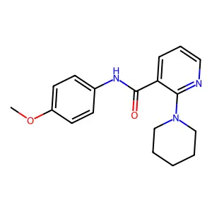 N-(4-methoxyphenyl)-2-piperidin-1-ylpyridine-3-carboxamide structure
