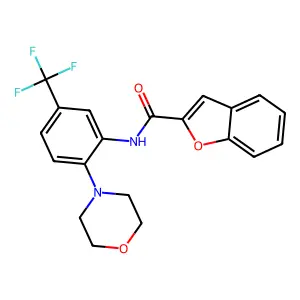 N-[2-morpholin-4-yl-5-(trifluoromethyl)phenyl]-1-benzofuran-2-carboxamide structure