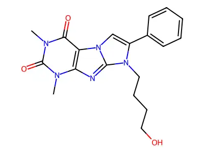 6-(4-Hydroxybutyl)-2,4-dimethyl-7-phenylpurino[7,8-a]imidazole-1,3-dione structure