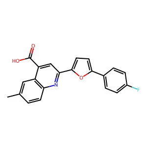 2-[5-(4-Fluorophenyl)furan-2-yl]-6-methylquinoline-4-carboxylic acid structure