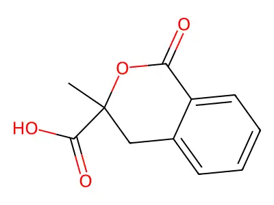 3-methyl-1-oxo-3,4-dihydro-1H-2-benzopyran-3-carboxylic acid structure