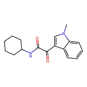 N-cyclohexyl-2-(1-methylindol-3-yl)-2-oxoacetamide structure