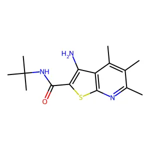3-Amino-N-(1,1-dimethylethyl)-4,5,6-trimethylthieno(2,3-b)pyridine-2-carboxamide structure