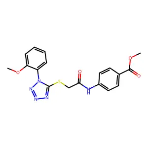 Methyl 4-[[2-[1-(2-methoxyphenyl)tetrazol-5-yl]sulfanylacetyl]amino]benzoate structure