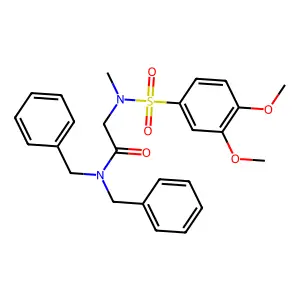 2-(((3,4-Dimethoxyphenyl)sulfonyl)methylamino)-N,N-bis(phenylmethyl)acetamide structure
