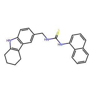 1-naphthalen-1-yl-3-(6,7,8,9-tetrahydro-5H-carbazol-3-ylmethyl)thiourea structure