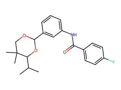 N-[3-(5,5-dimethyl-4-propan-2-yl-1,3-dioxan-2-yl)phenyl]-4-fluorobenzamide structure