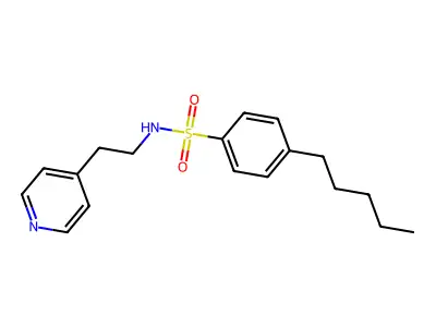 4-pentyl-N-(2-pyridin-4-ylethyl)benzenesulfonamide structure