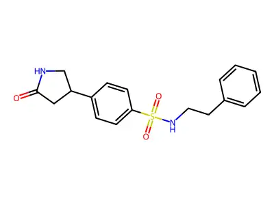 4-(5-oxopyrrolidin-3-yl)-N-(2-phenylethyl)benzenesulfonamide structure
