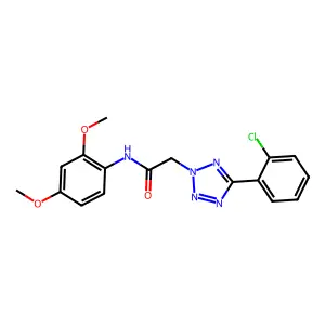 2-[5-(2-chlorophenyl)tetrazol-2-yl]-N-(2,4-dimethoxyphenyl)acetamide structure
