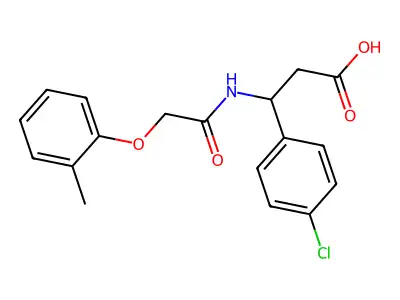 3-(4-Chlorophenyl)-3-{[(2-methylphenoxy)acetyl]amino}propanoic acid structure