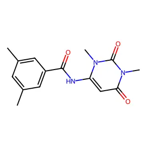 N-(1,3-dimethyl-2,6-dioxopyrimidin-4-yl)-3,5-dimethylbenzamide structure