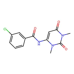 3-chloro-N-(1,3-dimethyl-2,6-dioxo-1,2,3,6-tetrahydropyrimidin-4-yl)benzamide structure