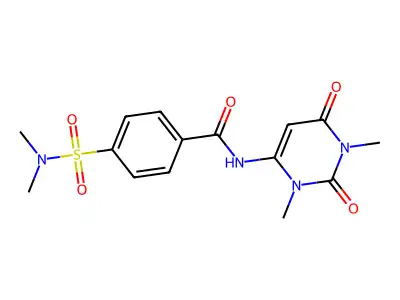 N-(1,3-dimethyl-2,6-dioxopyrimidin-4-yl)-4-(dimethylsulfamoyl)benzamide structure