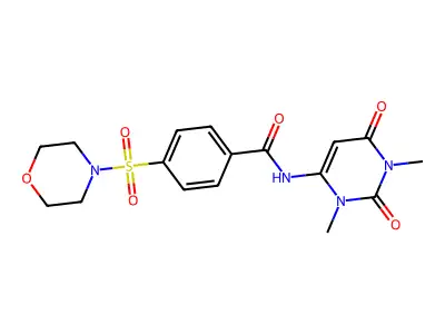 N-(1,3-dimethyl-2,6-dioxopyrimidin-4-yl)-4-morpholin-4-ylsulfonylbenzamide structure