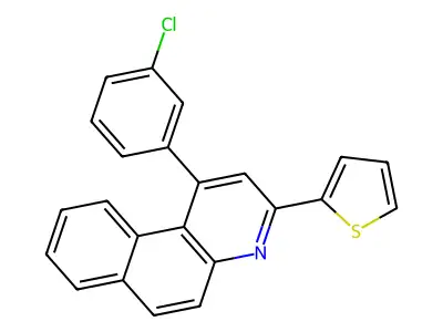 Benzo[f]quinoline, 1-(3-chlorophenyl)-3-(2-thienyl)- structure