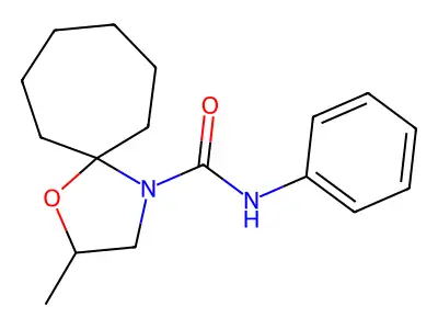 2-methyl-N-phenyl-1-oxa-4-azaspiro[4.6]undecane-4-carboxamide structure