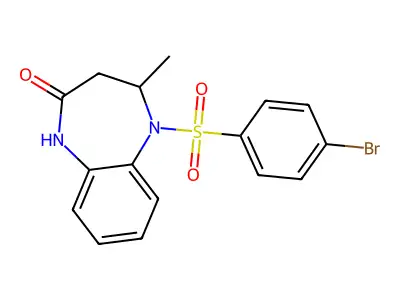 5-[(4-bromophenyl)sulfonyl]-4-methyl-1,3,4,5-tetrahydro-2H-1,5-benzodiazepin-2-one structure