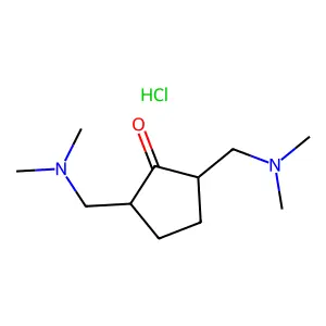 2,5-Bis((dimethylamino)methyl)cyclopentanone hydrochloride structure