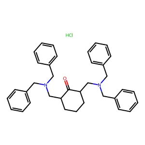 Cyclohexanone,6-bis[(dibenzylamino)methyl]-, dihydrochloride structure