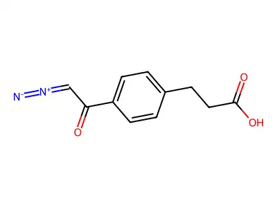 1-[4-(2-Carboxyethyl)phenyl]-2-diazonioethenolate structure
