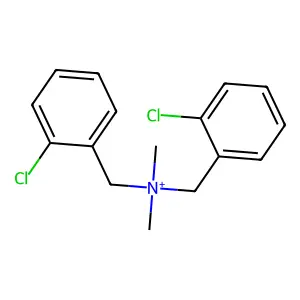 Bis[(2-chlorophenyl)methyl]-dimethylazanium structure