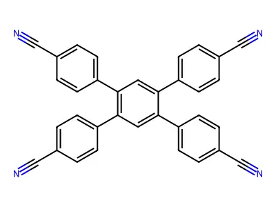 1,2,4,5-Tetrakis(4-cyanophenyl)benzene structure