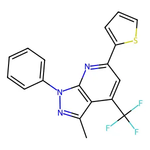 3-Methyl-1-phenyl-6-(2-thienyl)-4-(trifluoromethyl)-1H-pyrazolo(3,4-B)pyridine structure