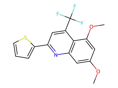 5,7-Dimethoxy-2-(2-thienyl)-4-(trifluoromethyl)quinoline structure