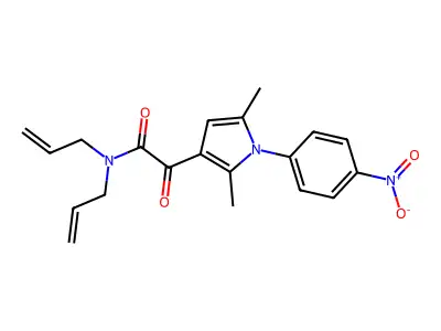 N,N-diallyl-2-[2,5-dimethyl-1-(4-nitrophenyl)-1H-pyrrol-3-yl]-2-oxoacetamide structure