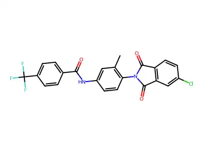 N-[4-(5-chloro-1,3-dioxo-1,3-dihydro-2H-isoindol-2-yl)-3-methylphenyl]-4-(trifluoromethyl)benzenecarboxamide structure