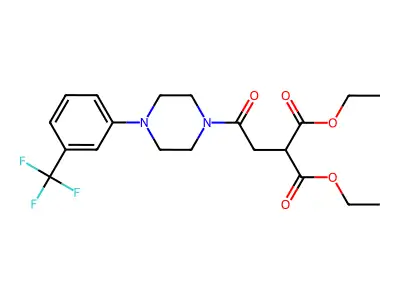 Diethyl 2-(2-oxo-2-{4-[3-(trifluoromethyl)phenyl]piperazino}ethyl)malonate structure