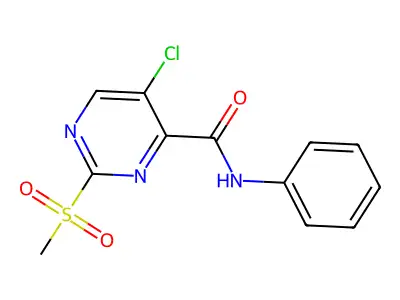 5-Chloro-2-methanesulfonyl-N-phenylpyrimidine-4-carboxamide structure
