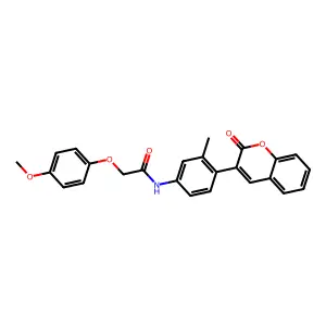 2-(4-Methoxyphenoxy)-N-[3-methyl-4-(2-oxo-2H-chromen-3-yl)phenyl]acetamide structure