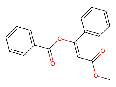 (3-Methoxy-3-oxo-1-phenylprop-1-enyl) benzoate structure