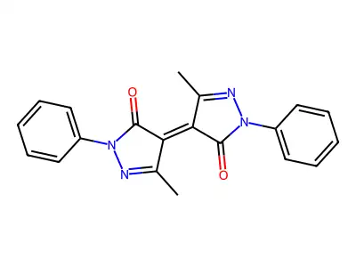5-Methyl-4-(3-methyl-5-oxo-1-phenylpyrazol-4-ylidene)-2-phenylpyrazol-3-one structure