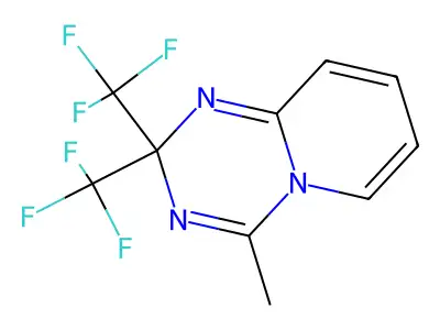 4-methyl-2,2-bis(trifluoromethyl)-2H-pyrido[1,2-a][1,3,5]triazine structure