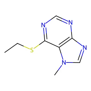 6-Ethylmercapto-7-methylpurine structure