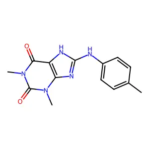 1,3-dimethyl-8-(p-tolylamino)-1H-purine-2,6(3H,7H)-dione structure