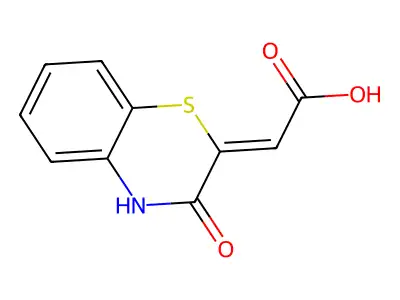 2-(3-oxo-4H-1,4-benzothiazin-2-ylidene)acetic acid structure