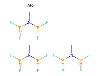 tris(N,N-bis(difluorophosphanyl)methanamine);molybdenum structure