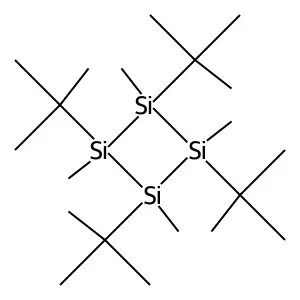 Cyclotetrasilane, 1,2,3,4-tetrakis(1-dimethylethyl)-1,2,3,4-tetramethyl- structure
