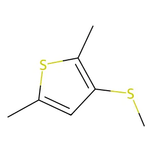 Thiophene, 2,5-dimethyl-3-(methylthio)- structure