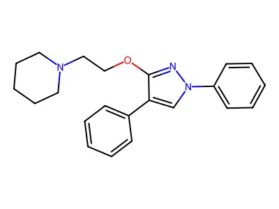 Piperidine, 1-[2-[(1,4-diphenyl-1H-pyrazol-3-yl)oxy]ethyl]- structure
