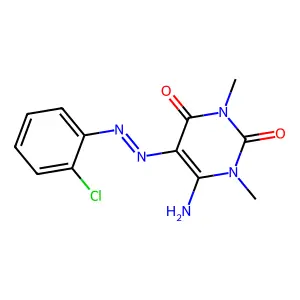 6-Amino-5-[(2-chlorophenyl)diazenyl]-1,3-dimethylpyrimidine-2,4-dione structure