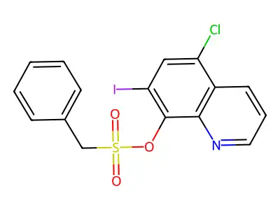 Benzenemethanesulfonic acid, 5-chloro-7-iodo-8-quinolinyl ester structure