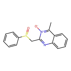(4-Methyl-3-oxido-2,3-dihydro-2-quinazolinyl)methyl phenyl sulfoxide structure