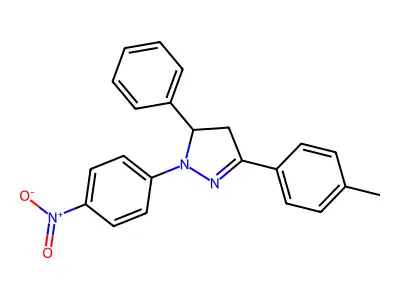 1-(4-nitrophenyl)-5-phenyl-3-(p-tolyl)-4,5-dihydro-1H-pyrazole structure